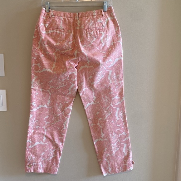 J Crew Favorite Fit VTG Pink Paisley Cotton Capri Pants Size 6 - Picture 3 of 9